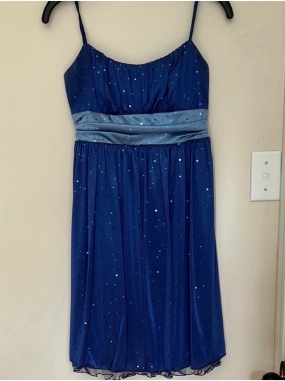 Le Chateau • Women’s S • Royal Blue Sparkle • Spaghetti Strap • Cocktail Dress